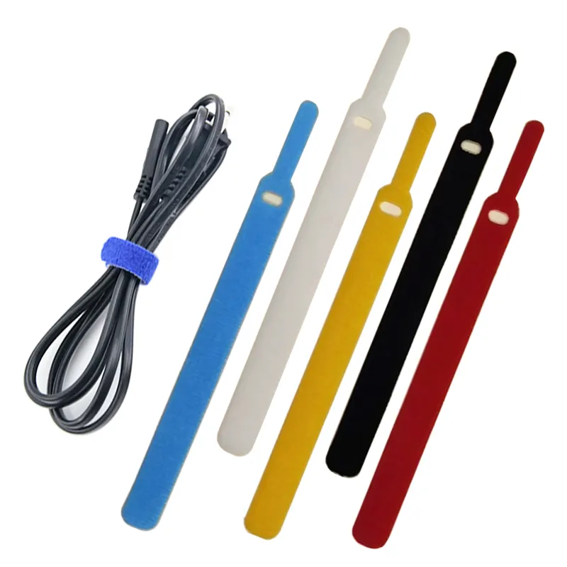 Оптовая продажа, термостойкие самозахватные ремни/крюк, петля, кабельная стяжка, регулируемый крюк и петля, пряжка, полиэтиленовый пакет для кабеля