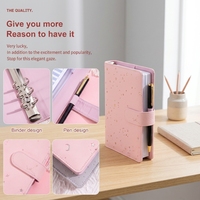 Nouvelle couverture de carnet à feuilles mobiles A6 motif ciel étoilé, impression couleur 6 anneaux, pochette zippée de haute qualité pour argent liquide, couverture de classeur budgétaire