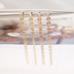 Pendientes de diamantes de oro real de 18 quilates de lujo, joyería de oro fino hecha a mano, oro macizo de 18 quilates - Product Image 2