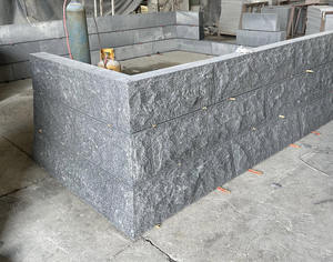 Pierre de mur de jardin en granit naturel fendu, pavage incurvé sur mesure pour l'aménagement paysager <span class=keywords><strong>japonais</strong></span>, pilier de portail, prix usine - Product Image 1