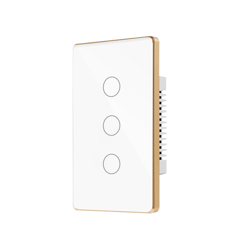 120-Metal Frame-White 3 gang