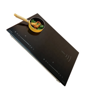 Placa de Inducción Horizontal de Sobremesa con <span class=keywords><strong>2</strong></span> Quemadores, Cocina Eléctrica Integrada, Panel Táctil Negro, 4000W - Product Image 3