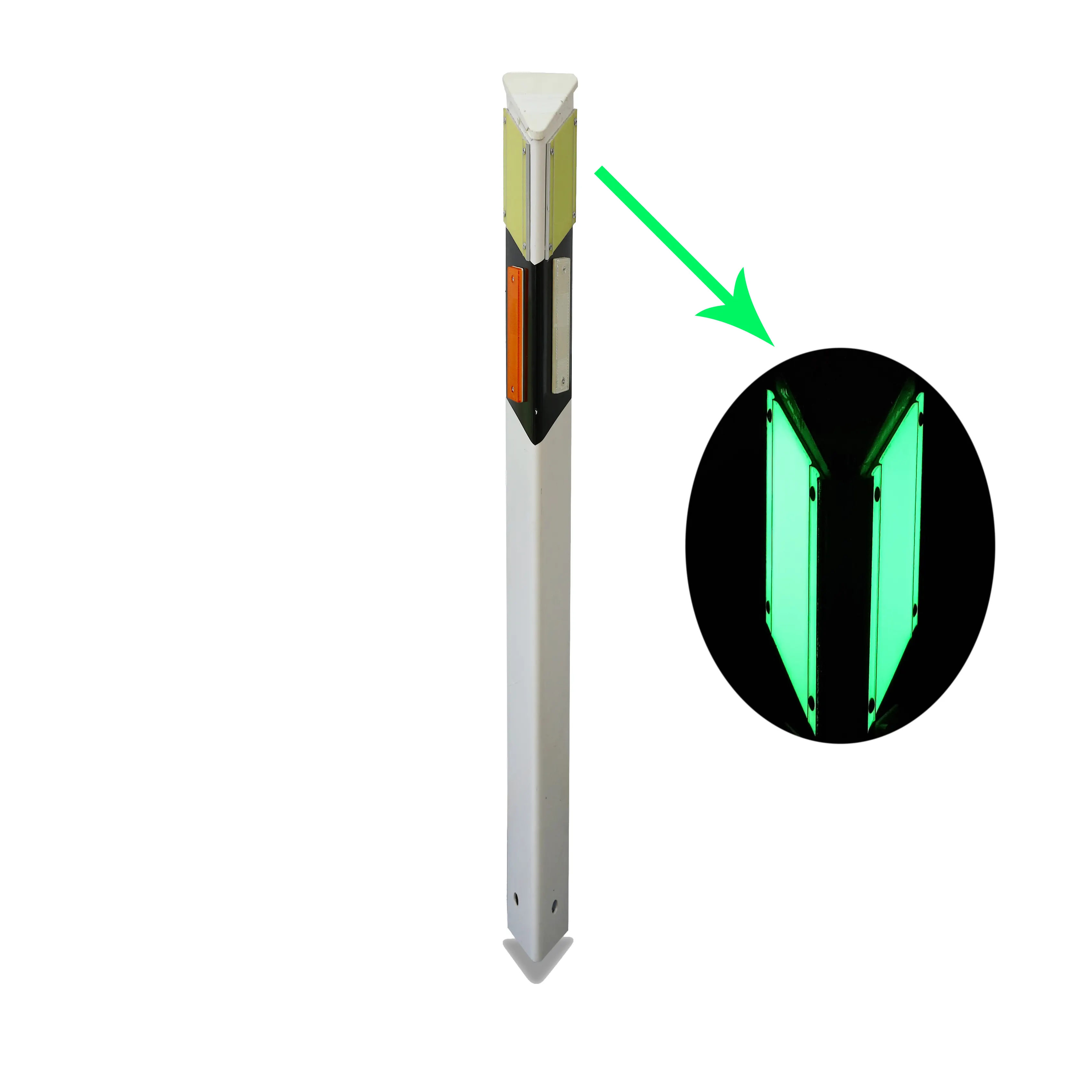 Triangle Delineator post Autoroute Bord Avertissement de Sécurité Bollard Trafic PVC Road Post avec Luminescent et Réflecteur section