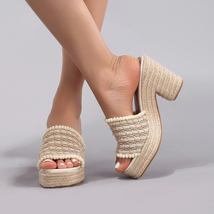 Nouvelles plateformes pour femmes à bout ouvert, sexy, talons épais pour l'été - Product Image 4