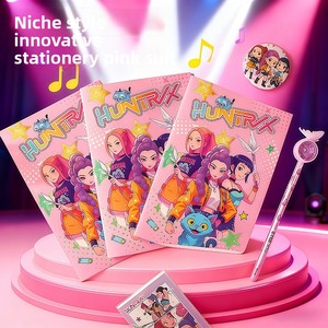 Set de Papelería K-POP Demon Hunters, Lindo Juego de Cuaderno y Bolígrafo con Diseño de Varita Mágica de Dibujos Animados, Artículos Escolares al por Mayor para Niños y Adolescentes - Product Image 2