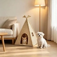 Paniers pour enfants en rotin faits à la main en forme de maison, jouets écologiques, lits pour chats et chiens, adaptés à la décoration des chambres de bébé