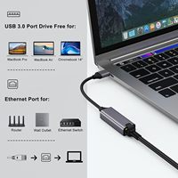 Personalizado tipo C USB 2,0 100Mb USB 3,0 a 1000Mbps Gigabit RJ45 tarjeta de red aluminio ABS adaptador Ethernet para PC de escritorio portátil