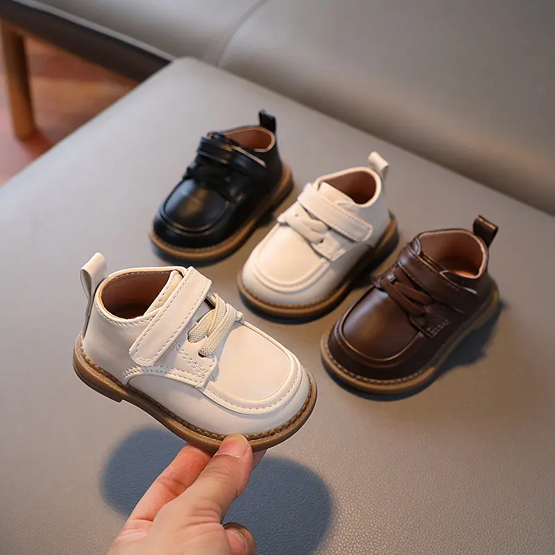 Zapatos de cuero para bebés, botines suaves antideslizantes, para niños y niñas