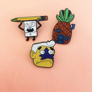 Dibujos animados moda <span class=keywords><strong>Bob</strong></span> <span class=keywords><strong>Esponja</strong></span> Squarepants Combo insignia Pie Big Star <span class=keywords><strong>piña</strong></span> <span class=keywords><strong>casa</strong></span> personalidad broche Accesorios - Product Image 4
