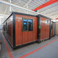 Maison conteneur préfabriquée mobile de haute qualité en panneaux sandwich d'acier léger, extensible, 20x40 pieds, résistante aux ouragans et aux tremblements de terre