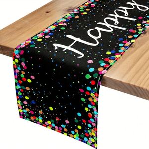 Polyester Table <b>Runner</b> Reusable <b>Washable</b> Fabric for Birthday Party Home Dining Room Tea Coffee Table Decor - Product Image 2