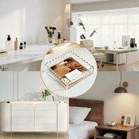 Plateau de service décoratif en acrylique pour photos, œuvres d'art, messages et serviettes – Panier de rangement portable pour usage en restaurant