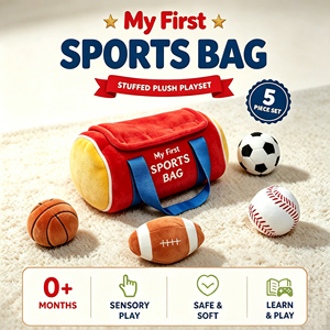 Baby Sports Bag Stuffed Plush Play Set Baby Gift Toys for <b>Toddler</b> Sensory Toys - Product Image 1
