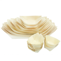 Plateau en bois biodégradable pour sushis, jetable, écologique, taille standard, 3/4/5/6/7/8/9 pouces