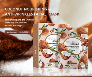 Masque facial en feuille MOND'SUB à l'acide hyaluronique de noix de coco, beauté naturelle, anti-rides, hydratant, blanchissant, soin de la peau - Product Image 2