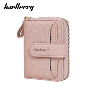 กระเป๋าสตางค์สั้นผู้หญิง Baellerry สีแดง หนังแท้ ซิปใส่เหรียญอเนกประสงค์ ใช้ได้ทุกวัน - Product Image 5