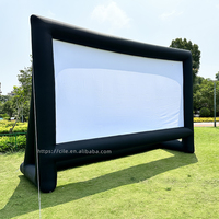 Écran de cinéma extérieur gonflable de 14ft 16ft 20ft 24ft pour la voûte d'écran de projecteur de fête d'arrière-cour avec accessoire de ventilateur