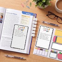 Collection de notes autocollantes pour agenda, onglets d'indexation multi-thèmes et blocs-notes pour messages, cadeaux de papeterie transfrontaliers pour enseignants en stock