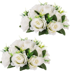 Bouquet di Fiori di Seta, Rose Artificiali per Centrotavola, Decorazioni Floreali per Matrimoni ed Eventi - Product Image 4