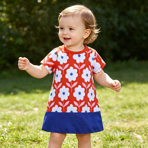 Ropa de Verano para Niñas, Vestidos de Algodón con Cuello Redondo, Manga Corta Informal, Transpirable, Conjuntos para Niñas Pequeñas, Vestidos para Niñas - Product Image 3