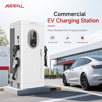Nouvelle station de recharge rapide pour véhicules électriques AMPPAL personnalisée, 30 kW-360 kW, commerciale, avec écran LCD 4,3 pouces, double pistolet, à montage au sol