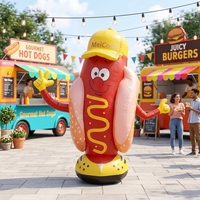 Hot-dog et hamburger gonflables pour la promotion publicitaire des restaurants