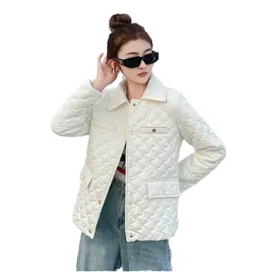 The new autumn ryoge lapel temperament is loose and simple cotton short jacket
