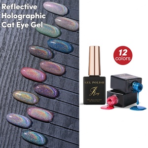 JTING Esmalte de Gel Holográfico Reflectante Efecto Ojo de Gato, 12 Colores, Diamantes, Brillo Nocturno, Gráficos, Gel UV para Uñas, OEM - Product Image 1