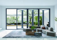 Puerta Corredera Interior de Aluminio Plegable con Levitación Magnética Automática de Nuevo Diseño, Doble Vidrio