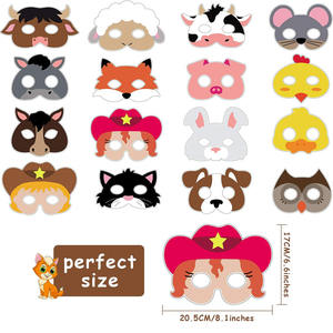 B210 <span class=keywords><strong>granja</strong></span> bosque Animal máscara Barnyard cara <span class=keywords><strong>granja</strong></span> selva cumpleaños Navidad disfraces vestido fiesta suministros papel fantasma máscara - Product Image 4
