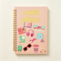Cuadernos Personalizados A5 con Espiral, Páginas Rayadas, Blocs de Notas, Impresión en Dorado, Papel PP de Alta Calidad, Personalizables para Estudiantes Escolares