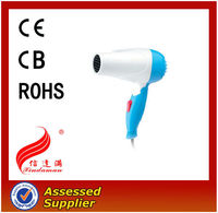 Sèche-cheveux professionnel électrique ionique pliable léger haute puissance avec diffuseur, air froid/chaud pour la maison, l'hôtel et le dortoir