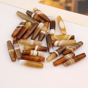 Ab0876 đồ trang sức mala tiêu cự hạt cà phê tự nhiên màu nâu dải sọc mã não Thùng hình bầu dục gạo thùng trống hạt - Product Image 6
