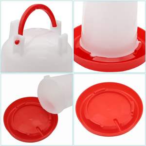 1.5kg mangeoires automatiques rouges pour poussins mangeoire à volaille pour poulet canard caille mangeoire à poulet en plastique - Product Image 2