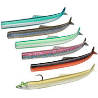 Bionic – leurre de pêche à la mer en Silicone, appât de pêche au bar, crochet, tête de plomb, Black crazy Minnow, jig, corps souple, 19g/29g