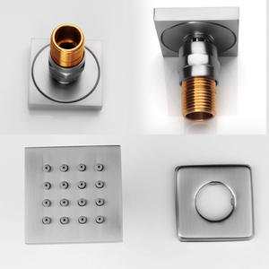 Pommeaux de douche encastrés muraux transfrontaliers tout en cuivre, pressurisés, avec massage et rinçage, robinets de bain et de douche, vente en gros - Product Image 5