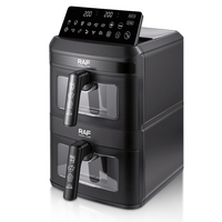 Fritadeira a Ar Dupla RAF 14L 2800W 7L com Controle Digital 60-200°C para Frango e Batatas Fritas - Ideal para Cozinha Doméstica