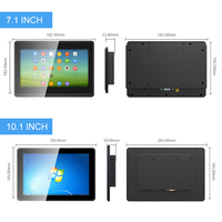 Usingwin Industrieller Touchscreen LCD-Monitor 7 Zoll S-IPS Panel 16:9 Breitbild Vandalensicher IP65 Schwarz Desktop 600cd/m LED