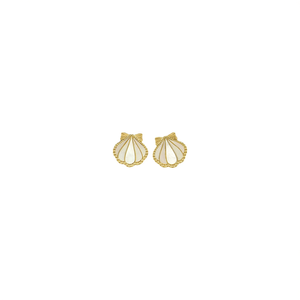 Boucles d'oreilles tendance en acier inoxydable 316L plaqué or PVD, design coquillage, bijoux durables et résistants - Product Image 2
