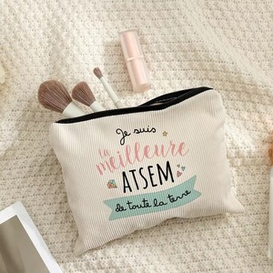 <span class=keywords><strong>Sac</strong></span> de maquillage en velours côtelé avec impression « Merci » de French Atsem, pochette de rangement pour cosmétiques, cadeau pour les enseignants et les aidants - Product Image 3