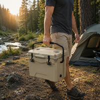 Glacière portable rotomoulée de 25 L avec poignée, boîte isotherme rigide pour la pêche, le camping, les voyages en plein air