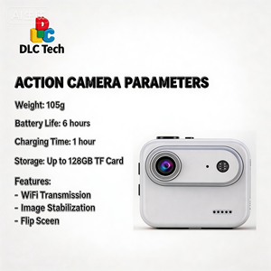 Action <span class=keywords><strong>Cam</strong></span> 720P HD con Angolo di Visione 143°, Schermo Ribaltabile da 2.0", WiFi, Impermeabile fino a 30m, 128G, Leggera, per Vlogging, Ciclismo, Escursionismo, <span class=keywords><strong>Viaggi</strong></span> - Product Image 5