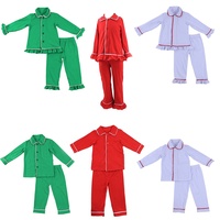 Winter Lager rts Kinder Nachtwäsche Knopf oben Frauen Mädchen Baby solide weiche Weihnachten rot grün weiß 100 Baumwolle leere Pyjamas Kinder