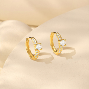 Fashion Jewelry Earring Women Simple <b>Small</b> Cubic Zirconia Huggie Cartilage 925 Geometry <b>Hoop</b> Earrings - Product Image 2