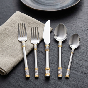 Juego de Cubiertos de Acero Inoxidable Estilo Americano de Alta Calidad, Acabado Mate Clásico para Bodas, Juego de Cubiertos Superventas para Cocina BS - Product Image 1