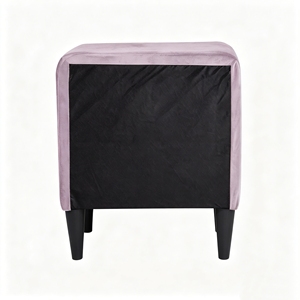 Modern Light Pink Velvet Nightstand 2 <b>Drawers</b> Upholstered Bedside Table 20 Wide Bedroom <b>Storage</b> <b>Drawer</b> - Product Image 4