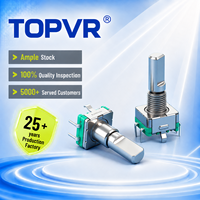 Encodeur TOPVR EC11, type poussoir, vertical, 5 broches, encodeur incrémental rotatif à 360 degrés, réglage du volume