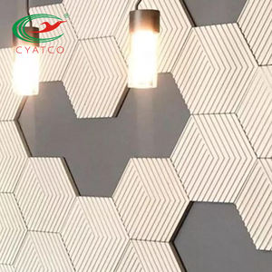 Papel tapiz 3d para cines, tablero acústico de poliéster, fibra de poliéster hexagonal - Product Image 1