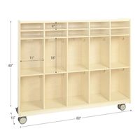 Casier mobile pour école maternelle à 10 sections avec roulettes, mobilier de garderie Montessori, armoires en bois pour la maternelle, casier pour enfants, crochet pour manteau