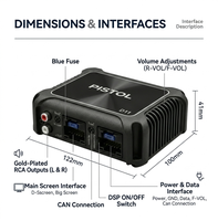 Amplificateur de puissance professionnel 4 canaux 70W*4 Max pour système audio de voiture
